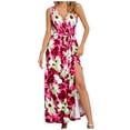 thumbnail image 2 of SMihono Robe Maxi Bohème d'Été pour Femmes Grande Taille Robe Décontractée Aguichant à Fleurs Fragmentées Robe de Plage Douce, 2 of 9