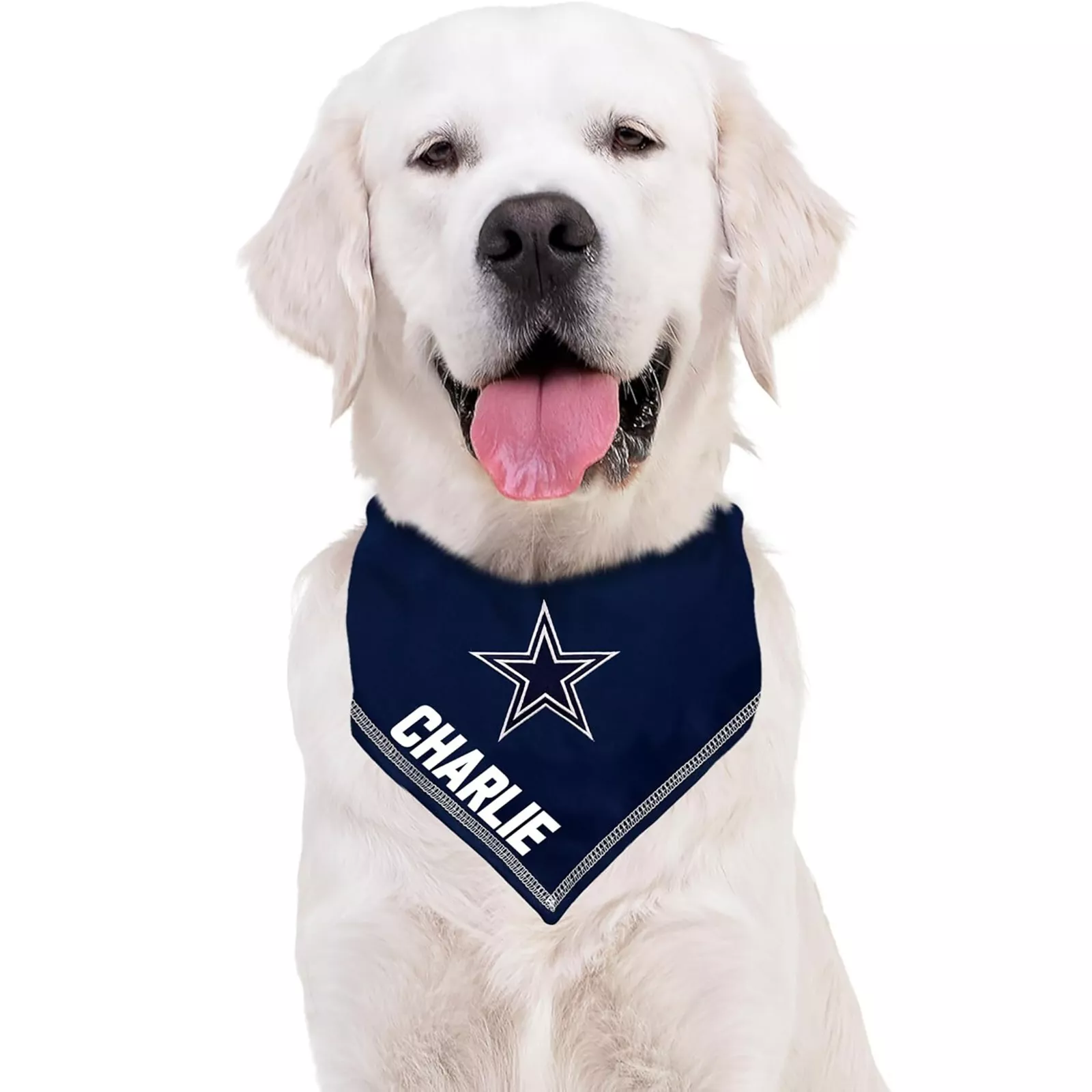 Pets First NFL Personalized Tie Bandana for Dogs & Cats Customizable Dog Bandana