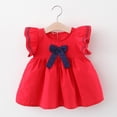 thumbnail image 2 of B91xZ Robes d'Été pour Filles Super Douces et Confortables Robe Décontractée avec Bandeau, Rouge 0 Mois, 2 of 3