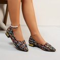 thumbnail image 5 of Pandaie Womens Pointed Toe Flat Ballet Flats Low Block Heel Dress Shoes Comfortable Cushioned Insole Slip on Work Office Wedding Party Casual Footwear, 5 of 9