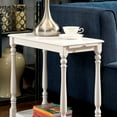 thumbnail image 3 of End Table with Charging Station, Modern Rustic Side Table with Metal Frame and Open Shelf, Wooden Sofa Side Table with Hidden Tray, Turned Legs for Small Space, 3 of 7