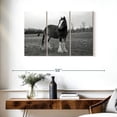 thumbnail image 3 of Elephant Stock Monochrome Clydesdale Horse Wall Art - Horizontal Multi Panel Canvas - Living Room Wall Decor - Animal Multi Panel - Gray And White Decor - 38" x 24", 3 of 8