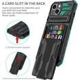 thumbnail image 2 of Case for iPhone 13,Military Grade [Built-in Kickstand] with Card Holder Dual-Layer Design Heavy Duty TPU+PC Shockproof Protection Phone Case for iPhone 13,6.1 inch (Green), 2 of 18
