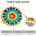 thumbnail image 6 of Colorful Rainbow Tie Dye Spiral Pattern Round Fitted Tablecloth with Elastic Edge,Dining Table Cover Waterproof,Outdoor Round Tablecloth for Camping,Dining,Indoor and Outdoor, 6 of 7