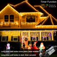thumbnail image 4 of Luces navideñas Nielfoi 640 LED en forma de carámbano, 20 m, blanco cálido, para exteriores, 4 of 9