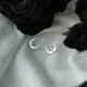 thumbnail image 2 of Pendientes pequeños de diseño artístico de moda, color plata, textura de lava abstracta, con forma de luna, adornos de mascota para mujer, accesorios, 2 of 5