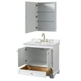 thumbnail image 3 of Wyndham Collection Deborah 36" Metal Single Bathroom Vanity in Gold/White, 3 of 5