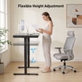 thumbnail image 5 of CHITOOMA Glass Top Electric Standing Desk with Drawer, 48'' x 24'' Electric Height Adjustable Desk with USB Charging Ports, Sit Stand up for Home Office, 5 of 8