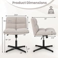 thumbnail image 3 of Costway Chaise de Bureau Sans Accoudoirs Moderne Pivotante pour Coiffeuse avec Hauteur Réglable Gris, 3 of 10