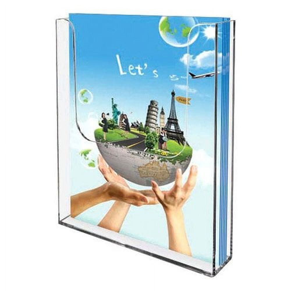 NIUBEE Acrylic Brochure Holder 8.5 x 11 inches 2 Pack, Clear Acrylic  Literature Holder Plastic Flyer Display Stand, Acrylic Countertop Organizer  for Magazine, Pamphlet, Booklets, Menu, Journals 