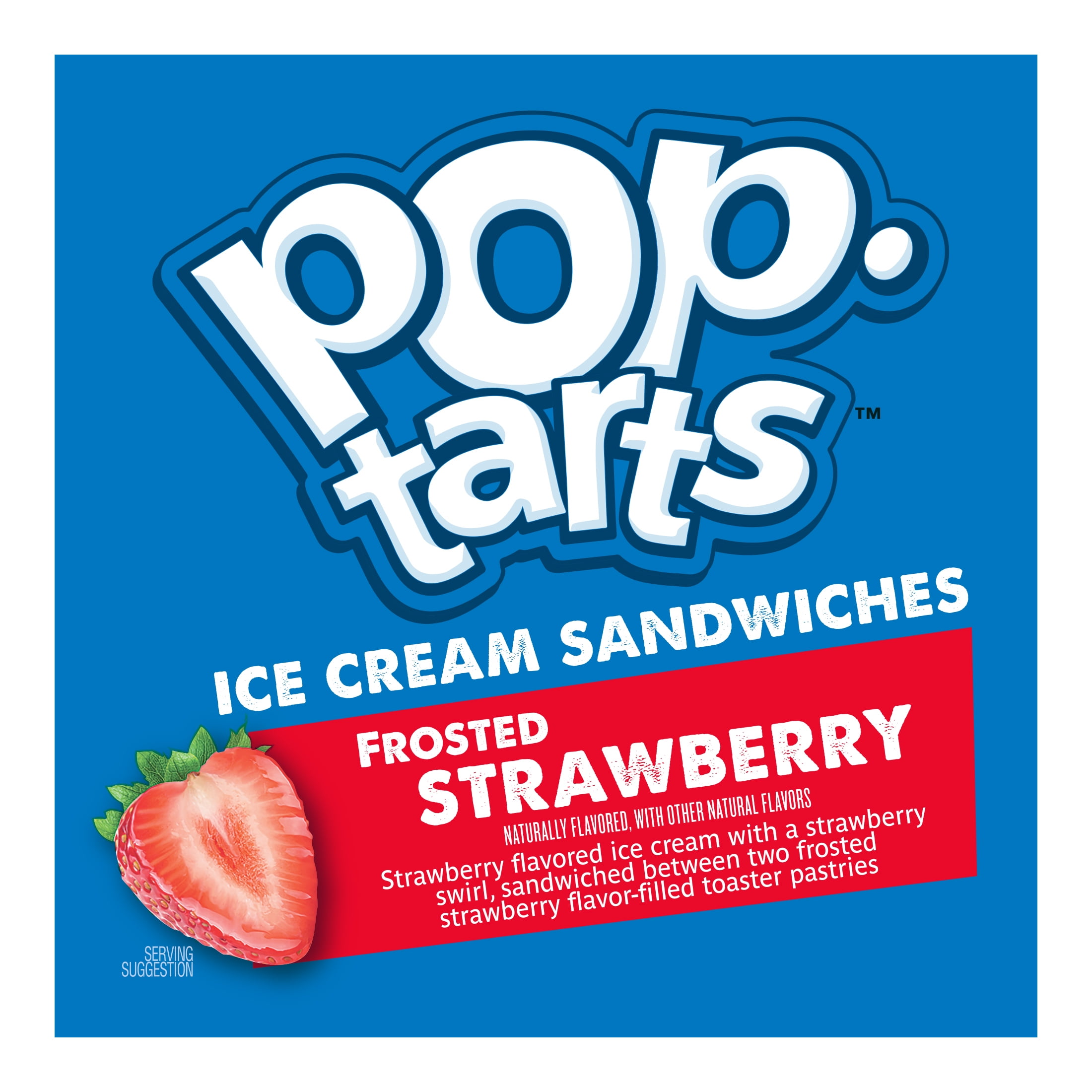 Pop-Tarts Frosted Strawberry Ice Cream Sandwiches, 4 fl oz, 4 pack (Frozen)