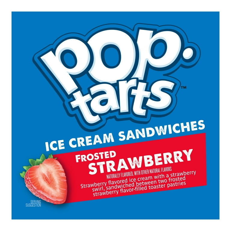 Pop-Tarts Frosted Strawberry Ice Cream Sandwiches, 2.5 fl oz, 4pack (Frozen)