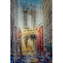 "Chromatic City" Painting Print on Brushed Aluminum