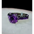thumbnail image 4 of Round Cut Amethyst 14K Black Gold Finish Silver Women's Wedding Engagement Anniversary Ring, 4 of 5