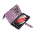 thumbnail image 6 of Wallet Case for Samsung Galaxy S21 Ultra with Zipper Pouch,Magnetic PU Leather Flip Folio Stand Card Slot with Hand Strap and Cross Body Strap Case Cover for Galaxy S21 Ultra, Purple, 6 of 10