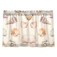 thumbnail image 7 of Yayeee Kitchen Curtains Tier Pair Light Filtering 27"x36" Rod Pocket Short Cafe Window Panel, Green Watercolor Seashells, 7 of 7