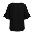 thumbnail image 6 of Gbobgt Women's Blouses Half Sleeve Crew Neck Casual Lightweight Summer Tops for Daily Office And Vacation Outfits Black L, 6 of 6