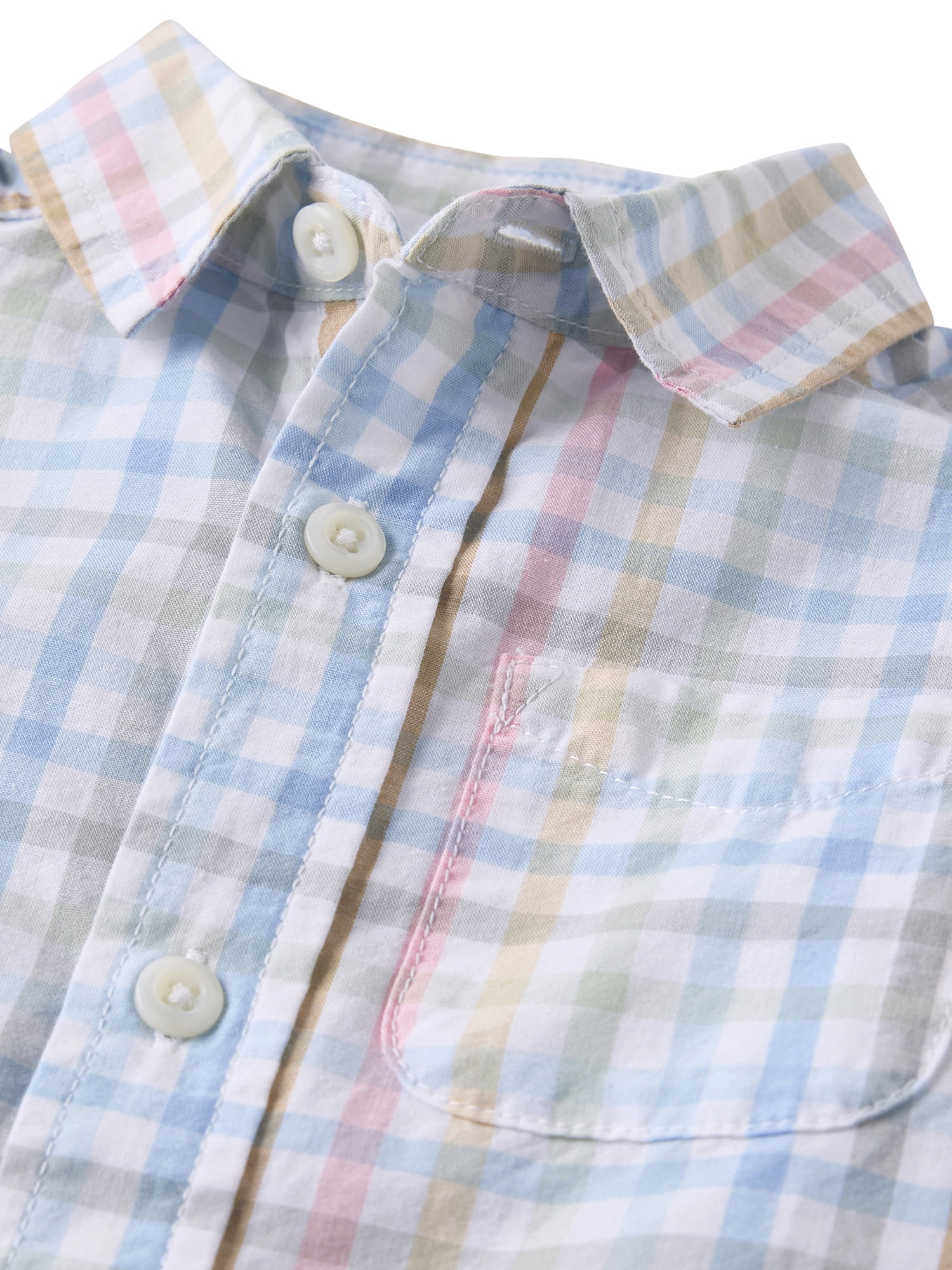 The Children's Place Baby & Toddler Boys Short Sleeve Poplin Button Up Shirt, Sizes 6M-5T