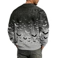 thumbnail image 7 of Rexolia Mens Oversized Waffle T Shirt Halloween Spider Bat Graphic Long Sleeve Casual Comfort Top Gray M, 7 of 7