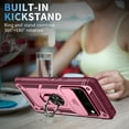 thumbnail image 5 of Nalacover Heavy Duty Case for Google Pixel 8 with Camera Lens Sliding Cover, Triple Layers Ring Kickstand Hybrid Rugged PC + TPU Shockproof Case with Magnetic Car Mount Holder, Pink + Rose, 5 of 11