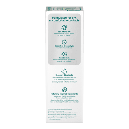 Biotrue Hydration Plus Multi-Purpose Eye Contact Lens Solution and Cleaner for Soft Contacts, 4 fl oz