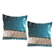 Decor Hut Reversable Sequin Pillow Cover 15x15 Square Theraputic Two Tone Changes as You Move Them up or Down (2)