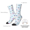 thumbnail image 4 of Gukieu Rabbit In The Rain Print Contrast Color Mid-calf Socks, Sweat-wicking Athletic Socks, Unisex Clothing Accessories, 4 of 6