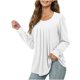 thumbnail image 2 of ICHUANYI Liquidación Blusa de manga larga con cuello redondo para mujer ICHUANYI WER202308256040, 2 of 5