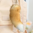 thumbnail image 5 of Yibooy Huge Fluffy Faux Fur Fox Tail Keychain Fur Pendant for Women (Golden Black Fox), 5 of 8
