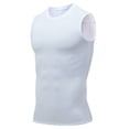 thumbnail image 4 of Men's Casual Sleeveless Sports Camisole Quick Dry Workout Tank Top Muscle Fit Crewneck High Elasticity Breathable Moisture Wicking Gym Running Yoga Beach Vacation | Zenithor,White M, 4 of 5