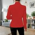 thumbnail image 5 of WTOBBY Women's Modern V-Neck Long Sleeve Button-Up Cardigan Coat, Solid Color Casual Jacket with Knit Detail, Perfect for Work or Casual Outings, Breathable and Soft Fabric,Red 2XL, 5 of 5