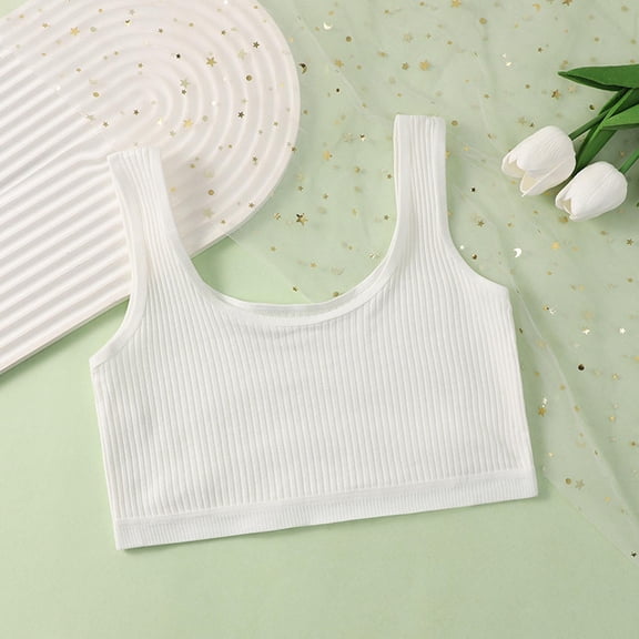 hengsof Growing Girls Removable Pad Soft Cup Bras Seamless Wire Free Bralette Comfortable Support Tweens Size 12-15 Years
