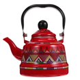 thumbnail image 2 of Vintage Enamel Tea Kettle for Tea Lovers Classic Red Round 1Pack Tea Brewing, 2 of 4