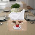 thumbnail image 2 of Yuyamidu Christmas Tissue Box Cover for Living Room Reindeer Tissue Box Holder with Bottom Belt Breathable Napkin Holder Portable Christmas Decoration for Home, 2 of 8