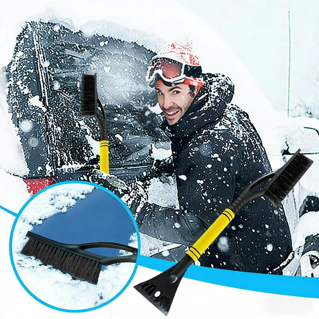 PRETXORVE Winter Car Multi-Function Snow Shovel and Brush Detachable Snow Scraper Lightweight Backup Brush Snow Shovel