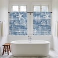 thumbnail image 4 of Haze Blue Coastal Kitchen Curtains 45 Inch Length, Summer Beach Nautical Starfish Coral Vintage Tiers Curtains for Bathroom Bedroom Cafe, Light Filtering Window Treatment Drapes 2 Panels 42"Wx45"L, 4 of 8