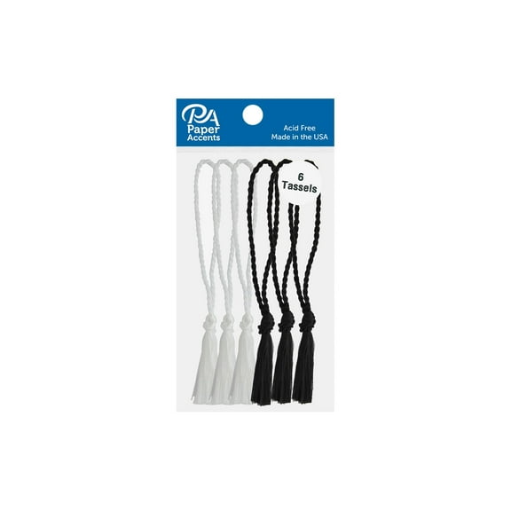 Tassels 6pc Black & White