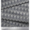 thumbnail image 2 of Soimoi Rayon Fabric Leaves & Floral Block Printed Fabric 1 Yard 42 Inch Wide, 2 of 3