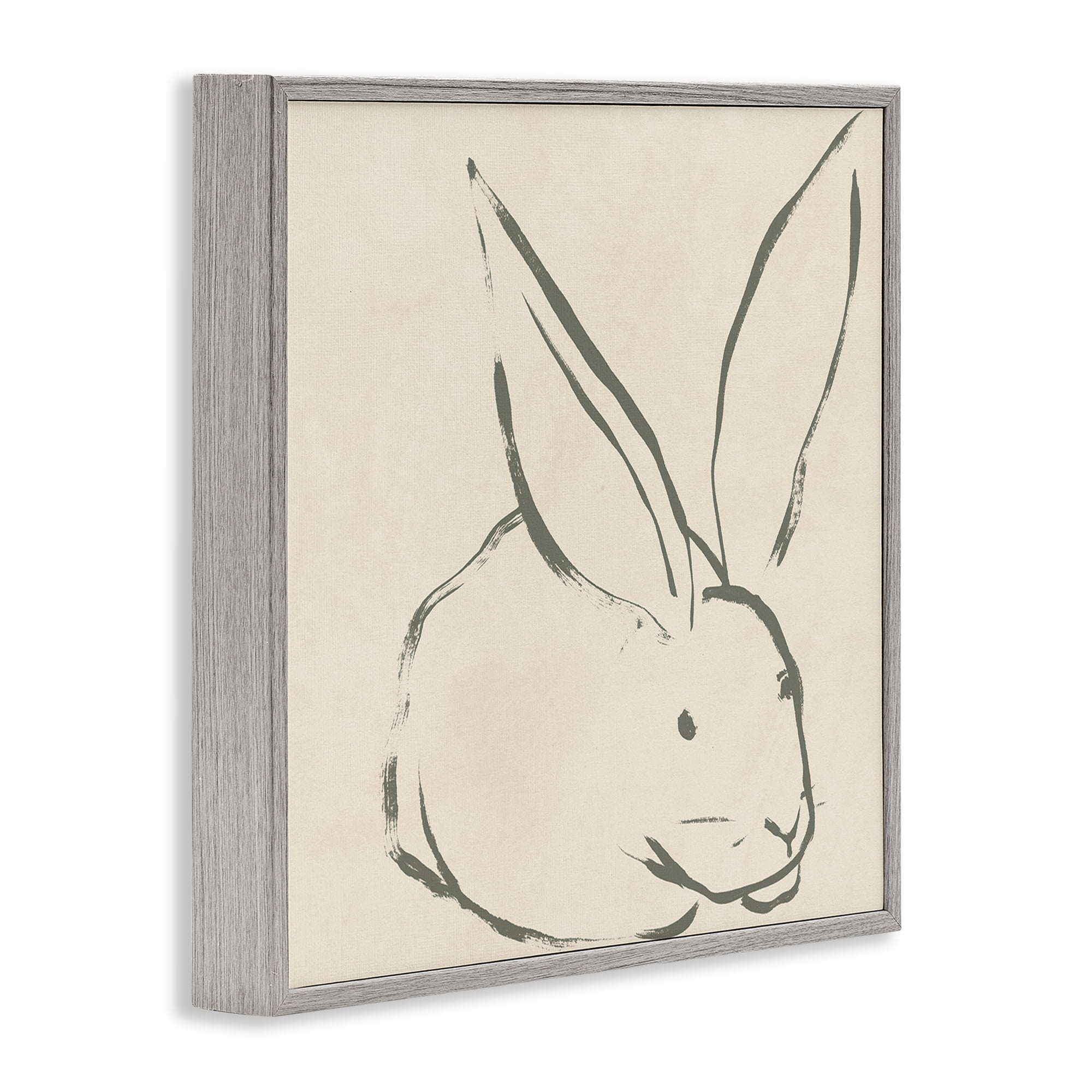 Stupell Industries Simple Rabbit Outline Animals & Insects Drawing Gray Framed Art Print Wall Art, 17 x 17