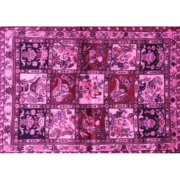 Ahgly Company Indoor Rectangle Persian Pink Traditional Area Rugs, 2' x 5'