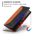 thumbnail image 5 of Leather For Apple iPhone 16 Plus 6.7-inch Case , RFID Blocking,Flip Color blocking Wallet Leather Case With Card Holder Magnetic Closure Shockproof Kickstand Protective Phone Cases Cover,Black, 5 of 9