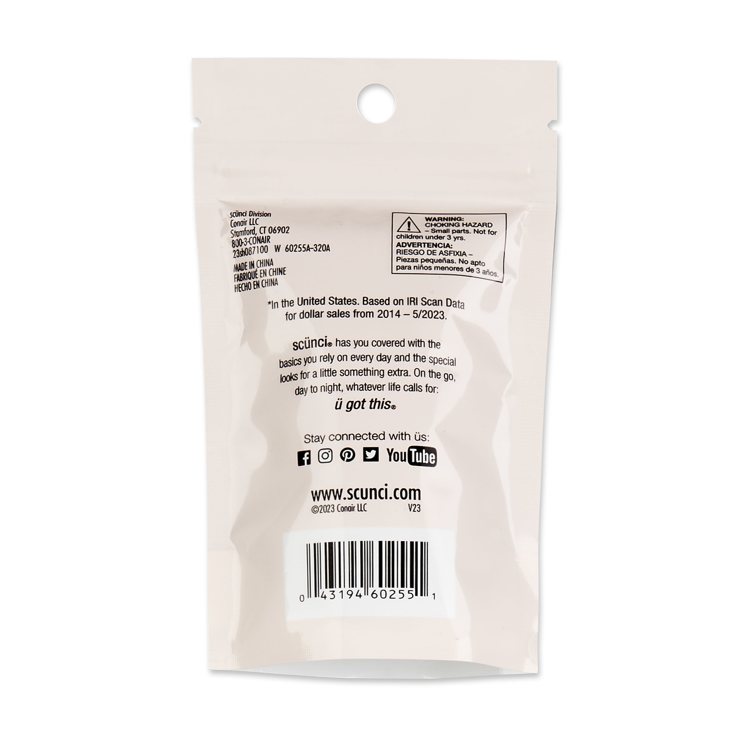 (2 pack) Scunci Thick Hair Polyband Ponytail Hair Ties, Clear, 100 Count