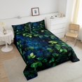 thumbnail image 3 of Green Leaf Twin Comforter Set,Botanical Plant Leaves Bedding Set,Tropical Jungle Forest Quilt Bed Set Boho Style Nature Themed Bed Comforter Set 2Pcs, 3 of 5