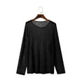 thumbnail image 2 of UVEASISHA Mens Sheer Long Sleeve Shirts See Through Mesh T-Shirts for Men Crewneck Casual Regular Fit Tee Shirt Solid Color Basic Tees Black S, 2 of 10