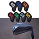 thumbnail image 5 of Juego de 7 fundas para palos de golf de poliuretano, resistentes al agua, bordadas, universales, gruesas y portátiles. negro colorido, 5 of 8