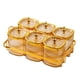 thumbnail image 5 of Recipientes para aperitivos divididos Bandejas para servir frutos secos con tapa Dulces 6 rejilla marrón, 5 of 9