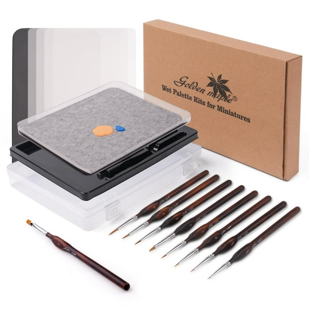 Paleta húmeda Stay Wet para pintura acrílica con pinceles y más
