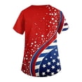 thumbnail image 3 of Women 250 Anniversary Scrub Shirt American Flag Print Fourth Of July Patriotic Star V Neck Shirts Short Sleeve Relaxed Fit Comfy Nursing Uniforms with Pockets, #01 Vermilion, XXL, 3 of 4