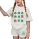 thumbnail image 1 of Vestido de Manga Corta para Niños Día de San Patricio Impreso Cuello Redondo de Dos Piezas con Pantalones Cortos, Cómoda Mezcla de Poliéster Spandex, 1 of 6