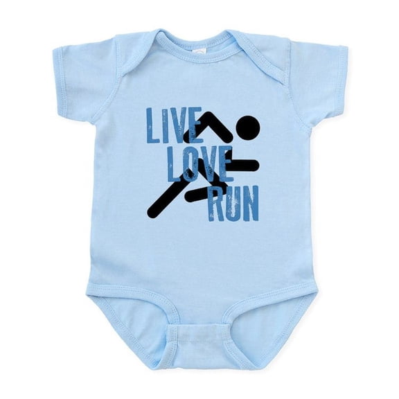 CafePress - Live, Love, Run Body Suit - Baby Light Bodysuit, Size Newborn - 24 Months